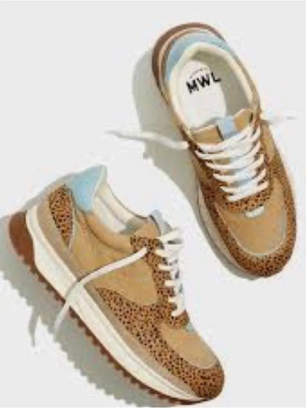 Madewell Brown /Tan Color Block Calf Hair Sneakers size 11